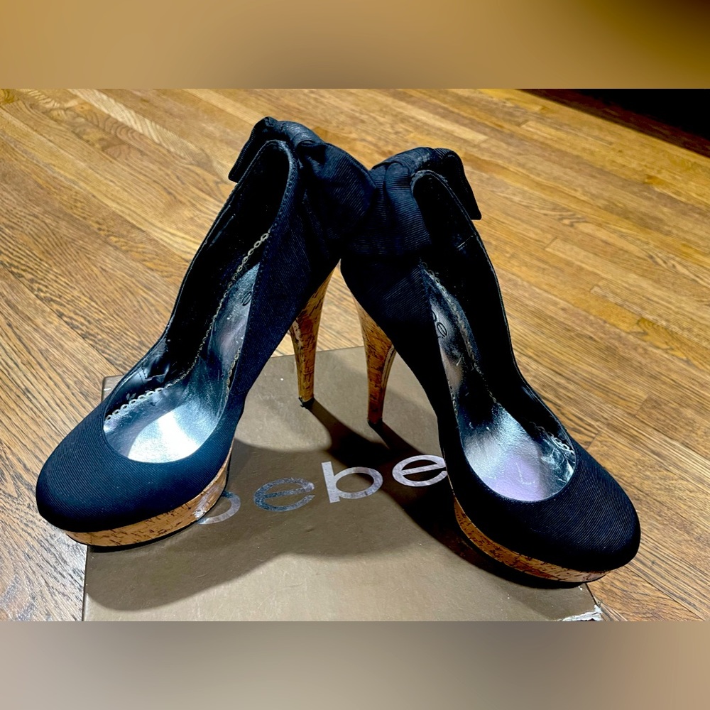 Bebe Black 8.5 Dressy High Heel Pump